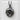 Curved Dolphin Pendant, black rhodium, front product view on white block