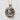 Baby girl pendant, two-tone finish with gold rope border and silver center