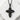 Interwoven Cross Pendant, black rhodium, front view on stone