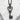 Scroll Heart Key Pendant, black rhodium, front view on stone