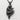 Mermaid Pearl Pendant, black rhodium plated, front view on white background