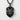 Samurai Kabuto Helmet Pendant, black rhodium finish, front view