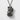 Maneki Neko Coin Pendant, black rhodium, front view on white