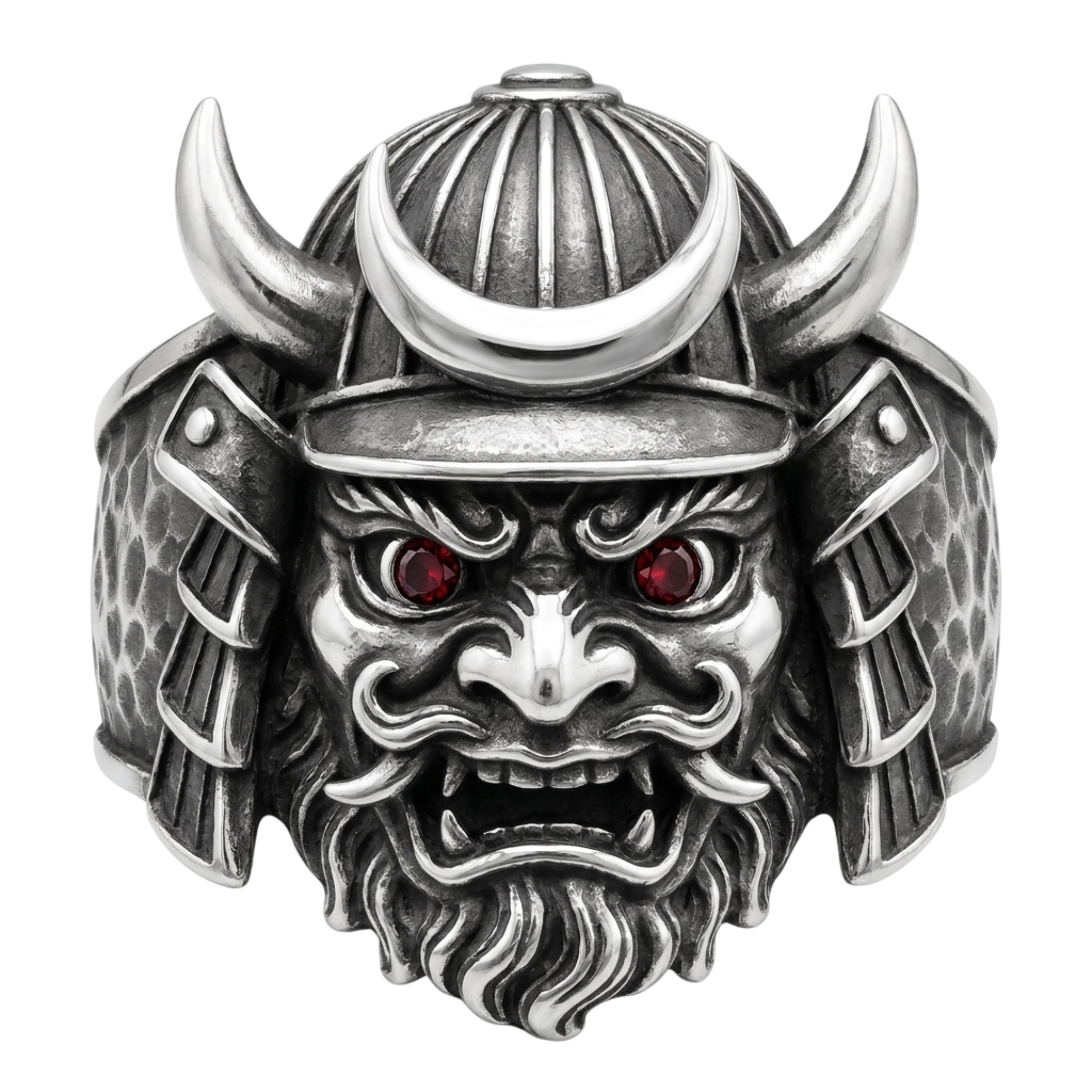 Samurai Oni Ring | Oxidized Silver | Sarnion