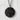 Japanese peace kanji pendant, black rhodium plated finish on textured white background