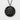 Hammered Courage Kanji Medallion Pendant, black rhodium plated, front view on white
