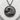 Kanagawa Great Wave Pendant, black rhodium, front view on stone