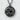 Great Wave Medallion Pendant, black rhodium, front view on white texture