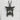 Mount Fuji Torii Pendant, black rhodium, front view against white wall