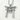 Shimenawa Torii Gate Pendant, polished silver, front view on stone pedestal