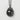Ramen egg pendant, black rhodium plated finish, front view
