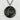 Harmony kanji medallion pendant, black rhodium plated, front view