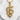 Rod of Asclepius Pendant, gold vermeil, front view on stone