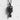 Vintage Microphone Pendant, black rhodium plated, angled view