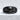 Ribbed Skull Crossbones Ring, black rhodium, front view on stone pedestal