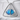Oracle Eye Pendant, polished silver finish, front view on stone