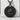 Saint George Laurel Pendant, black rhodium plated, front view on stone block