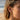 Cracked Hoop Earring, gold vermeil, worn on model ear
