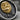 Japanese Daruma Doll Signet Ring, two-tone finish, close-up of sculpted face