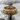 Japanese rose band ring, gold vermeil, product photo on stone