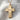Proverbs 31:25 Scripture Cross Pendant, gold vermeil, front view on linen