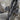 Egyptian ankh cross pendant, oxidized silver, close-up of falcon relief