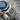 Blue Sapphire Signet Ring, oxidized silver, close-up of side stones and sapphire setting