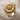 Sunflower Blossom Ring, gold vermeil, angled view on fabric background