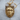 Leaf mask pendant, gold vermeil, front product view