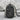 Catacomb Skull Dog Tag Pendant, black rhodium, product photo on stone