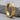 Rhombus Faceted Hoop Earring, gold vermeil, angled product photo on stone surface