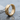 Faceted Rhombus Hoop Earring, gold vermeil, side view on stone