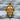 Skull Honeycomb Ring, gold vermeil, front view on stone surface