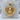 Bull Terrier Heart Pendant, gold vermeil, front view on pedestal
