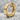 Faceted Octagon Hoop Earring, gold vermeil, product photo on stone surface