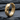 Rhombus Hoop Earring, gold vermeil, product photo on dark stone