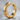 Notched Hoop Earring, gold vermeil, front perspective view on stone