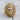 Indian Chief War Bonnet Ring, gold vermeil, front view on wood