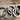 Five Interlocking Rings Ring, oxidized silver, close-up view of interlocking loops