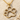 Paw Print Pendant, gold vermeil, front view on sand