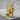 Queen of Spades Card Pendant, gold vermeil, product photo on stone display