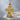 Eastern Orthodox Cross Pendant, gold vermeil, product photo resting on stone