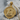 Saint Olga Byzantine cross pendant, gold vermeil, front product photo