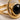 Standing Loop Onyx Ring, gold vermeil, close-up of bezel set onyx cabochon