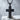 Latin Cross Beveled Pendant, black rhodium plated finish, front view
