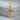 Latin Cross Garnet Pendant, gold vermeil, front product photo
