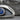 Evil Eye Sapphire Arc Pendant, oxidized silver, close-up view