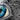 Evil Eye Open Gallery Pendant, oxidized silver, close-up of domed iris and gallery