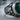 Malachite Fenrir Ring, oxidized silver, close-up of malachite cabochon and carved wolf shoulder