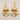 White Topaz Mushroom Dew Earring, product photo, gold vermeil finish